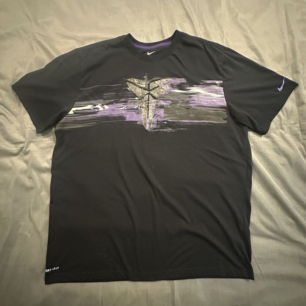 Nike Kobe Bryant Black Mamba Shirt Mens 2XL Black Purple Logo Snake Dri-Fit